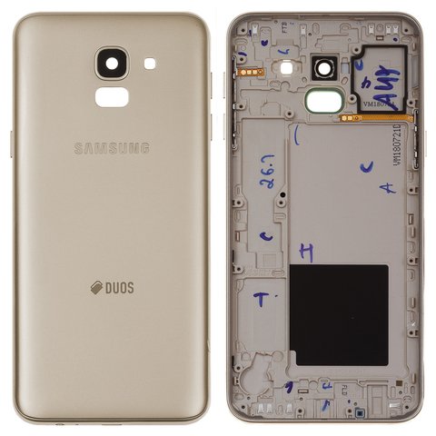 Задня панель корпуса для Samsung J600F Galaxy J6, золотиста