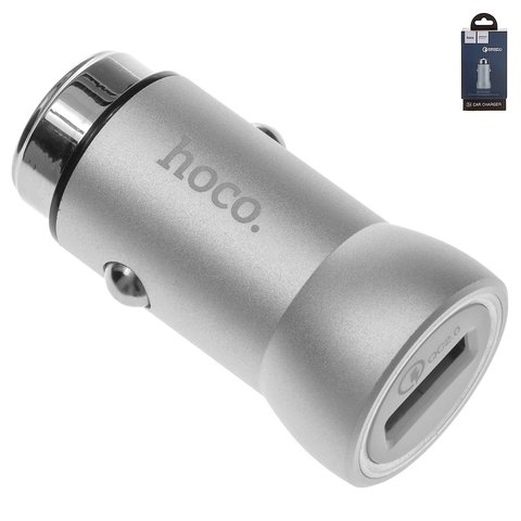 Автомобильное зарядное устройство Hoco Z4, 12 В, USB выход 5В 2.1А 9В 2.1А 12В 1А , серебристое, Quick Charge