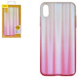 Чохол Baseus для iPhone XS Max, рожевий, матовий, з переливом, пластик, #WIAPIPH65-JG04