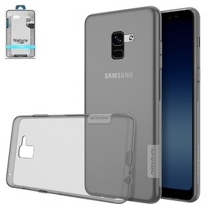 Чехол Nillkin Nature TPU Case для Samsung A730 Galaxy A8+ 2018 , серый, прозрачный, Ultra Slim, силикон, #6902048152519