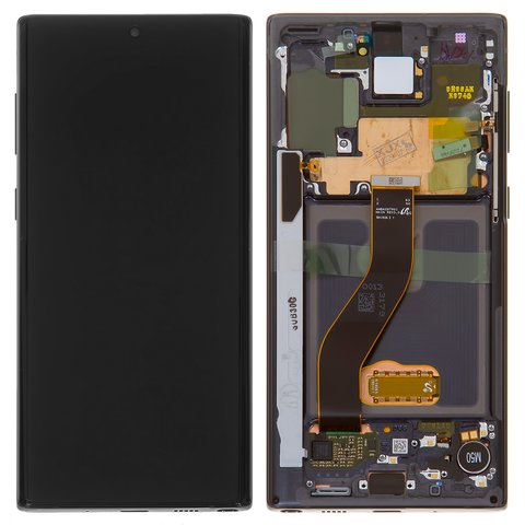 Дисплей для Samsung N970F Galaxy Note 10, черный, с рамкой, Original PRC , original glass