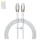 USB кабель Baseus Glimmer, 2xUSB тип-C, 100 см, 100 Вт, белый, #CADH000702