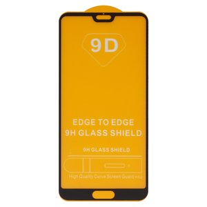 Защитное стекло для Huawei P20 Pro, совместимо с чехлом, Full Glue, без упаковки , черный, cлой клея нанесен по всей поверхности