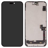 Дисплей для iPhone 15 Plus, чорний, з рамкою, Оригінал (переклеєне скло)