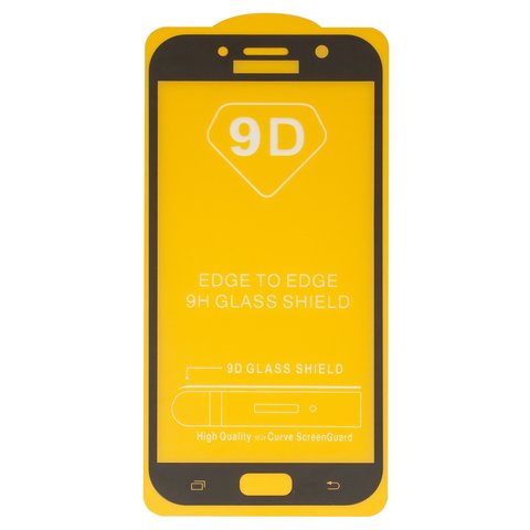 Захисне скло для Samsung A720 Galaxy A7 2017 , сумісне з чохлом, Full Glue, без упаковки , чорний