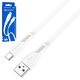 USB кабель Borofone BX85, USB тип-C, USB тип-A, 100 см, 3 A, білий, #6974443387124