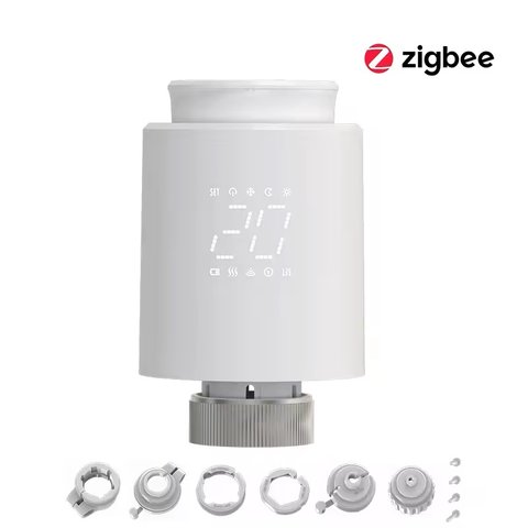 Умная термостатическая головка Tuya TRV, Zigbee, белая