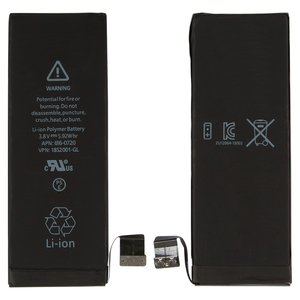 Battery compatible with iPhone 5S, Li Polymer, 3.8 V, 1560 mAh, Original PRC , original IC  #616 0720 616 0718