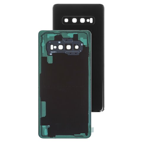 Housing Back Cover compatible with Samsung G975 Galaxy S10 Plus, black, with camera lens 