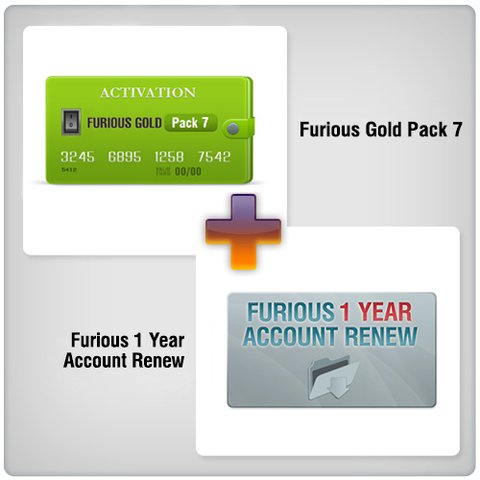 Продление доступа в зону поддержки Furious на 1 год + Furious Gold Pack 7