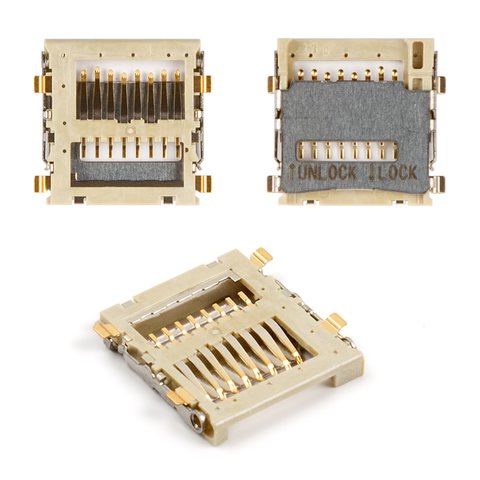 Conector de tarjeta de memoria puede usarse con Samsung B3310, B520, B5702, C5110, C6112, D880, D888 , E2120, E2121, E2130, F250, F250L, M2310, M2510, M2520, M2710, S3500, S5600, S5600v, #3709 001394