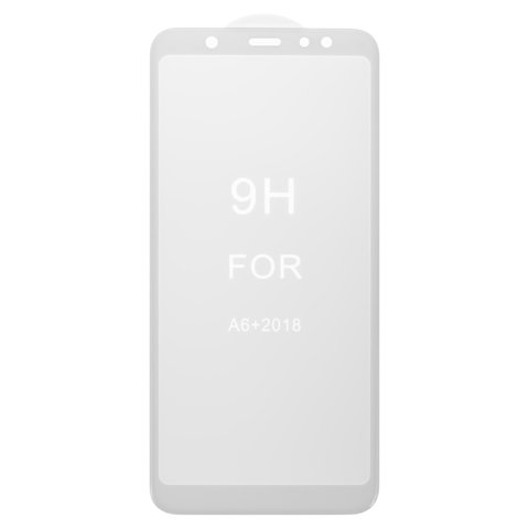 Защитное стекло All Spares для Samsung A605 Dual Galaxy A6+ 2018 , J810 Galaxy J8 2018 , 5D Full Glue, белый, cлой клея нанесен по всей поверхности