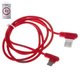 USB Cable XO NB28, (USB type-A, USB type C, 100 cm, 2.4 A, red, Γ-shaped, nylon braided)