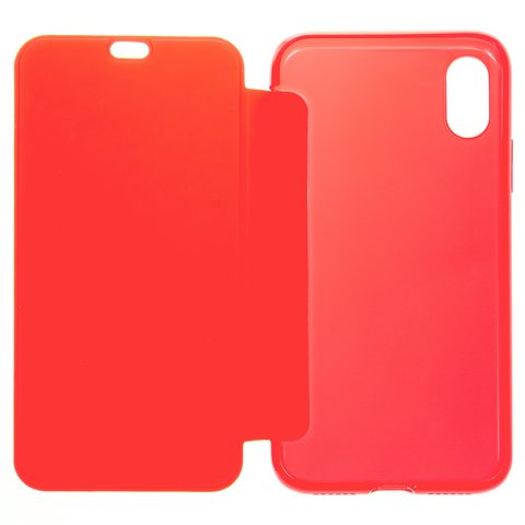 Case Baseus compatible with iPhone X, red, matt, flip, silicone, plastic  #WIAPIPHX TS09