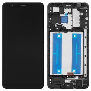 Pantalla LCD puede usarse con Samsung A013 Galaxy A01 Core, M013 Galaxy M01 Core, negro, con marco, Original PRC 