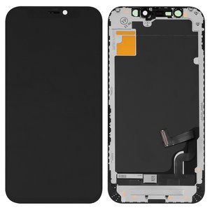 Pantalla LCD puede usarse con iPhone 12 mini, negro, con marco, AAA, tianma TFT 