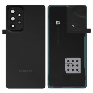 Panel trasero de carcasa puede usarse con Samsung A536 Galaxy A53 5G, negra, con vidrio de cámara