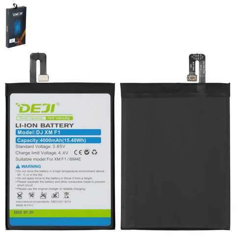 Batería Deji BM4E puede usarse con Xiaomi Pocophone F1, Li ion, 3.85 V, 4000 mAh