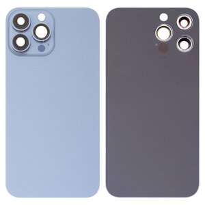 Housing Back Cover compatible with iPhone 13 Pro Max, blue, with camera lens, sierra Blue, small hole 