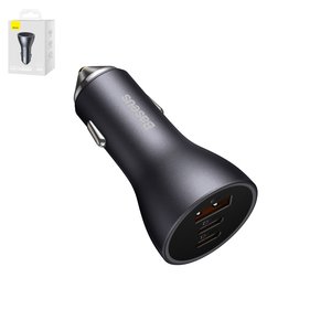 Car Charger Baseus Golden Contactor Pro, gray, Quick Charge, 65 W, 7 A, 3 outputs, 12 24 V  #CGJP010013 CGJP020313
