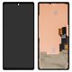 LCD compatible with Google Pixel 6a, (black, with frame, High Copy, with wide edge, (OLED) GX7AS, GB62Z, G1AZG)