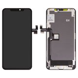 LCD compatible with iPhone 11 Pro Max, (black, with frame, AAA, (TFT), GX)