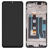 LCD compatible with Realme Note 50, (black, with frame, High Copy, RMX3834)