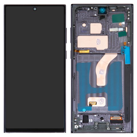 LCD compatible with Samsung S908B Galaxy S22 Ultra 5G, black, with frame, Copy, TFT  