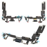 Cable flex puede usarse con iPhone 14 Plus, del conector de carga, negro, con componentes, HC, placa del cargador