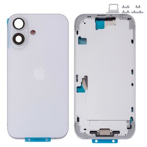 Carcasa puede usarse con iPhone 16, blanco, con botones laterales,  con sujetador de tarjeta SIM, Original PRC , EU version