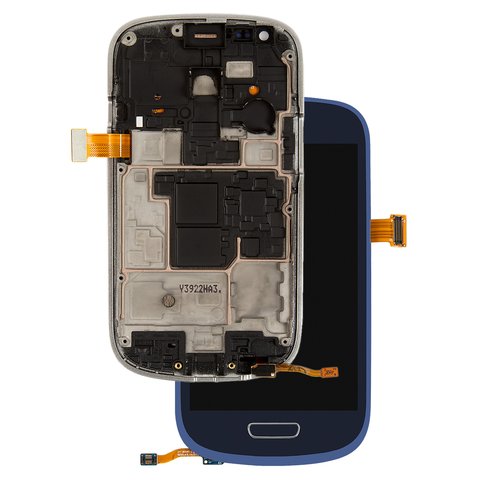 LCD compatible with Samsung I8190 Galaxy S3 mini, dark blue, with frame, original change glass 