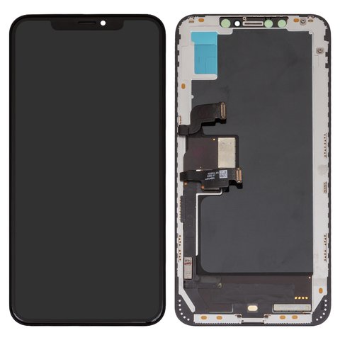LCD compatible with iPhone XS Max, black, with frame, PRC, NEW 