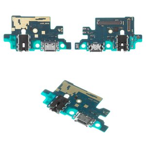 Flat Cable compatible with Samsung A405F DS Galaxy A40, headphone connector, charge connector, with microphone, Original PRC , charging board 