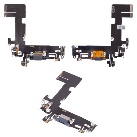Flat Cable compatible with iPhone 13, charge connector, dark blue, with microphone, HC 
