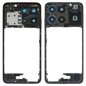 Housing Middle Part compatible with Motorola Moto G15, black 