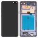 LCD compatible with Samsung G977 Galaxy S10 5G, G977B Galaxy S10 5G, (black, with frame, original (change glass) )