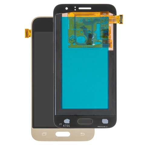Pantalla LCD puede usarse con Samsung J120 Galaxy J1 2016 , dorado, sin marco, High Copy, OLED 