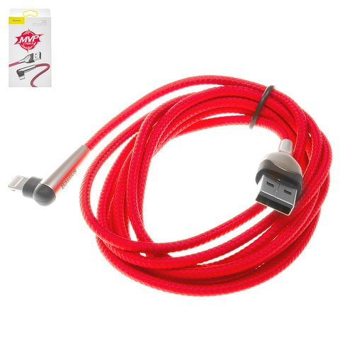 Cable de carga Baseus MVP Elbow, USB tipo A, Lightning, 200 cm, 1.5 A, rojo, #CALMVP E09
