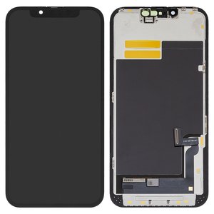 Pantalla LCD puede usarse con iPhone 13, negro, con marco, HC, OLED , SL OEM hard