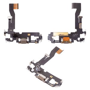 Cable flex puede usarse con iPhone 12, iPhone 12 Pro, del conector de carga, dorado, con micrófono, con componentes, Original PRC 