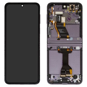 Pantalla LCD puede usarse con Samsung F731 Galaxy Z Flip5, negro, con marco, original vidrio reemplazado 