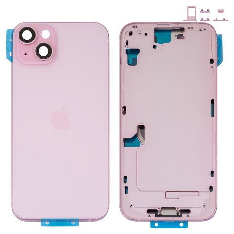 Carcasa puede usarse con iPhone 15 Plus, rosado, con botones laterales,  con sujetador de tarjeta SIM, Original PRC , EU version