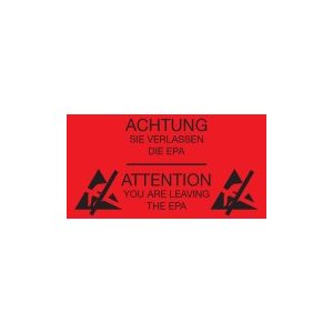 Наклейки, що попереджають про покидання EPA зони Warmbier 2850.300500.R.DE