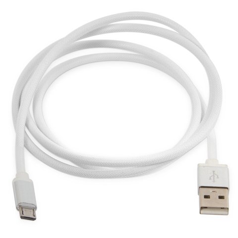 USB кабель, USB тип A, micro USB тип B, 100 см, білий