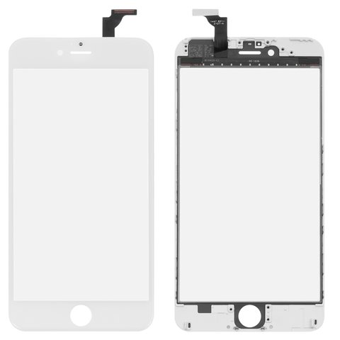 Сенсорний екран для iPhone 6S Plus, з рамкою, з ОСА плівкою, Сopy, білий