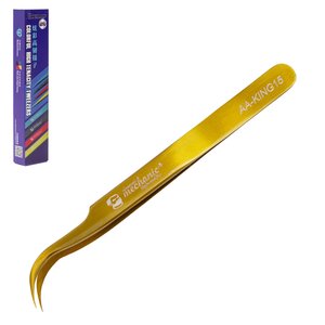 Пинцет монтажный Mechanic AA KING15, изогнутый, 117 мм, золотистый