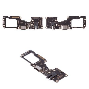 Шлейф для Oppo Reno 7, конектора навушників, конектора зарядки, з мікрофоном, з компонентами, Сopy, плата зарядки, CPH2363