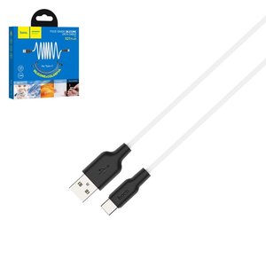 USB кабель Hoco X21 Plus, USB тип C, USB тип A, 100 см, 3 A, білий, силіконовий, #6831474711915