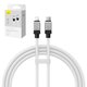 USB кабель Baseus Coolplay Series, USB тип-C, Lightning, 100 см, 20 Вт, белый, силиконовый, #CAKW000002