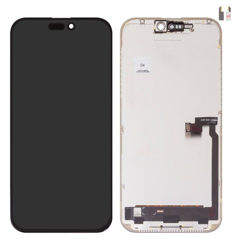 Дисплей для iPhone 16 Pro Max, черный, с рамкой, HC, без микросхемы, OLED , GX OEM hard